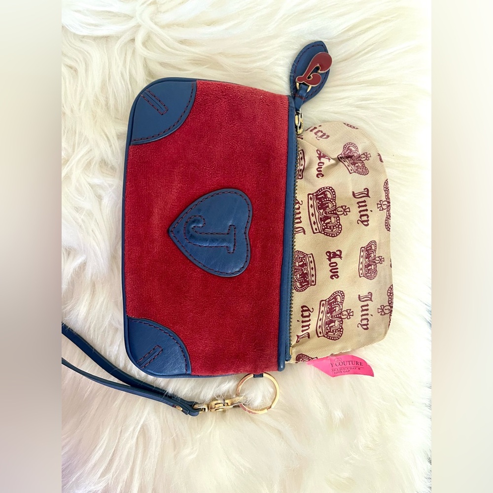 EUC Y2K Juicy Couture Red and Blue Satchel Bag Wristlet Set - Picture 10 of 12